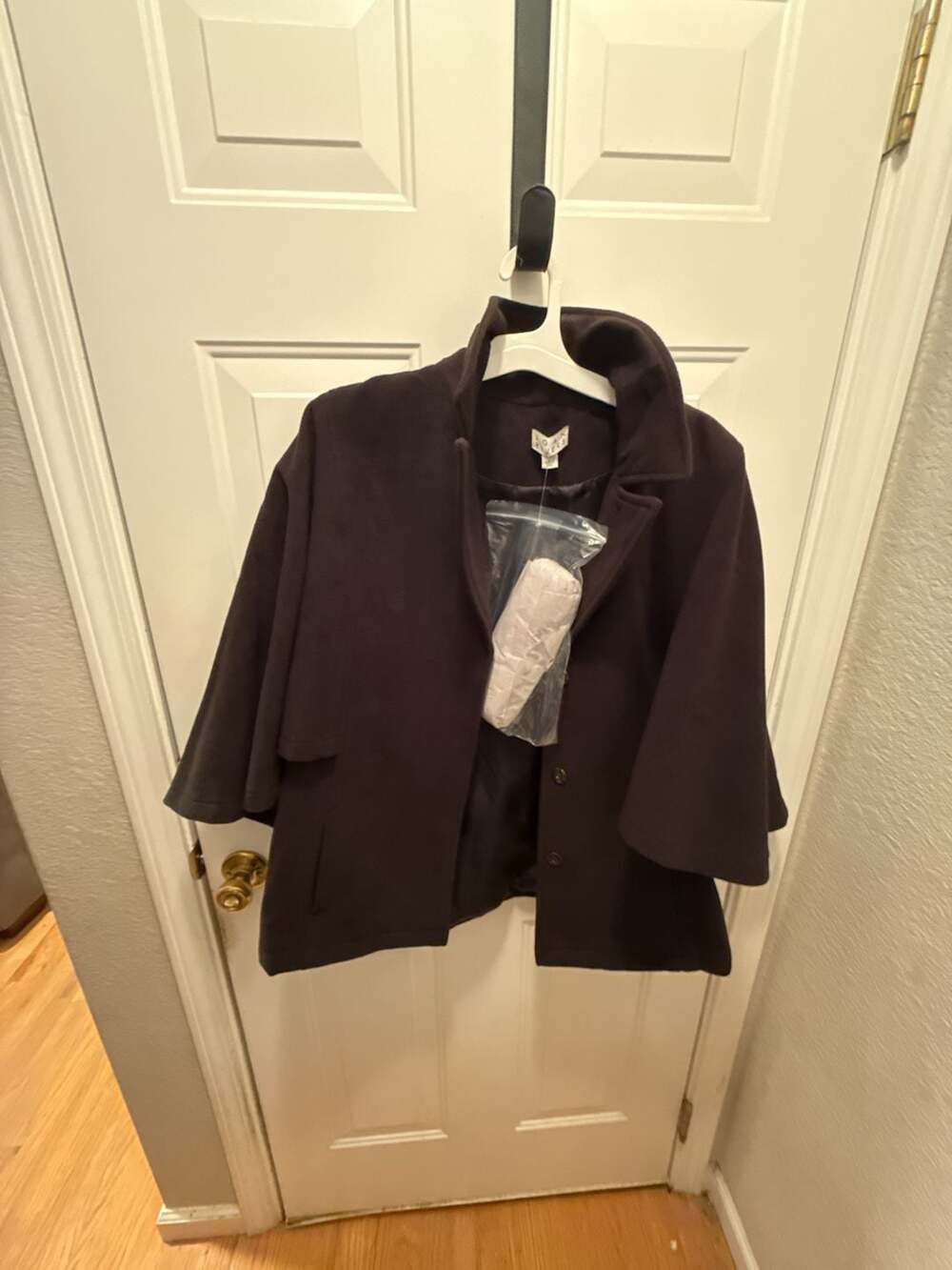 Joan Rivers Black Cape Coat Jacket Size L